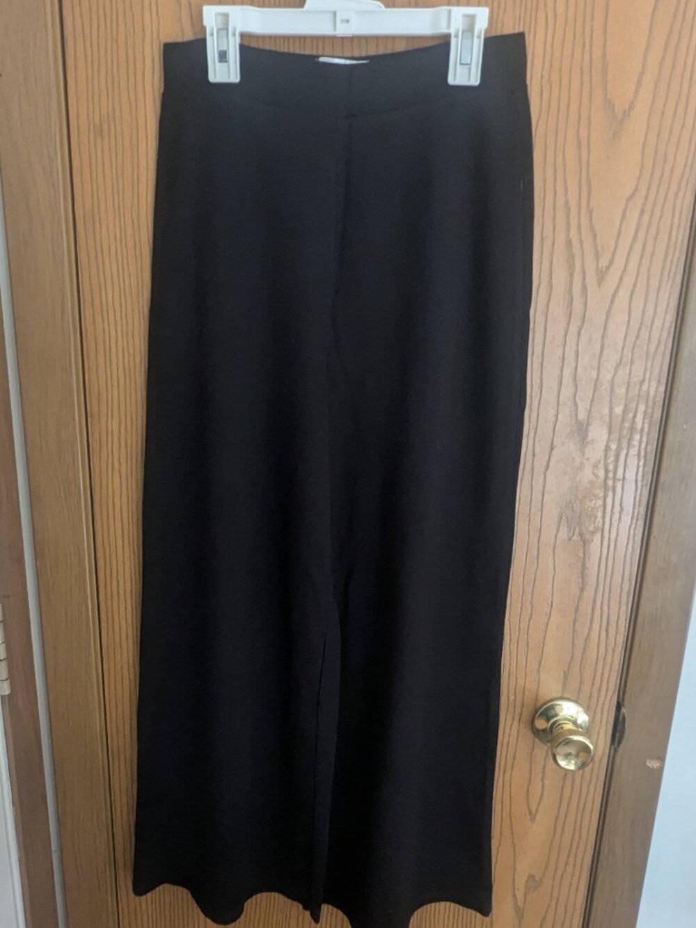 Patrizia Luca Milano Wide Leg Comfort Stretch Pull On Black Pants-XS
